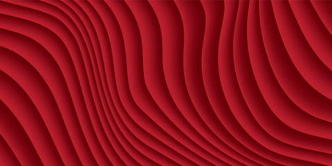Red background, Chinese New Year theme, curved, wavy pattern, or wallpaper with modern pattern, AppStack style. 3D Rendering.a