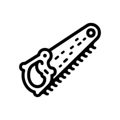 A detailed illustration of a black hand saw