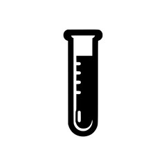 A single test tube containing liquid, isolated on a surface