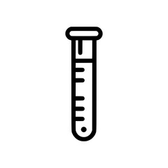 An isolated test tube filled with liquid, a symbol of science and medical research. The design is a clean, professional, and easily understandable symbol.