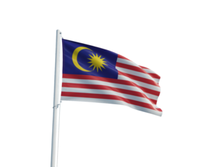 Malaysia national flag waving on flagpole, independence day celebration and patriotic symbol