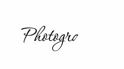 World Photography Day Handwritten text animation with Black and Blue color, sparkling light effects for video opening elements, event and celebration on alpha channel Transparent background