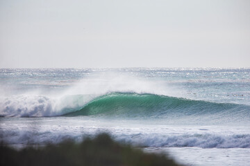 wave breaking on the beach