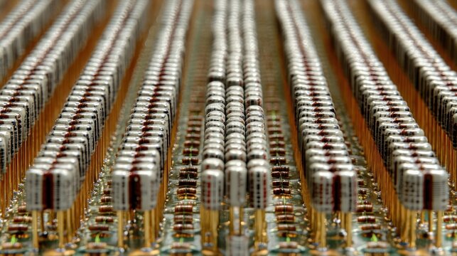 Rows of electronic components