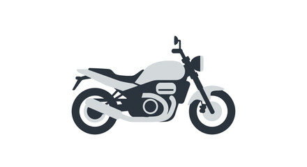 Fototapeta premium Minimalist motorcycle illustration in profile view for transportation concepts