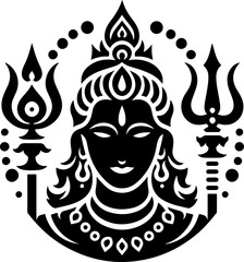 silhouette vector illustration sketch design icon logo symbol god shiva in hindu religion teachings ethnic classic vintage traditional 