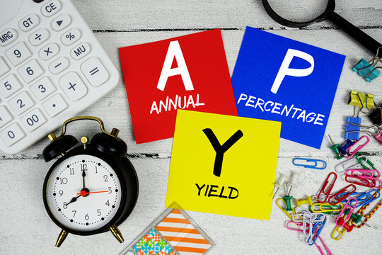 APY abbreviation of Annual Percentage Yield text phrase of business and financial concept