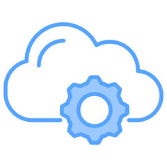 Cloud Service Blue Icon