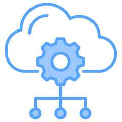 Cloud Management Blue Icon