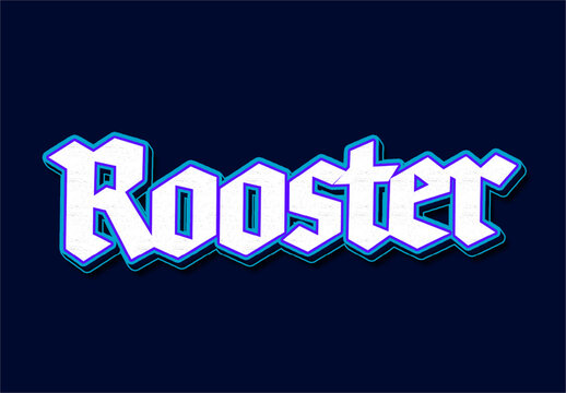 White And Blue Angular Sport Font Team Retro Text Effect
