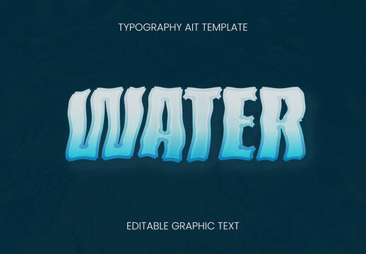Blue And White Cool Chunky Font Gradient Icy Irregular Text Effect
