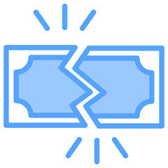 Money Broken Blue Icon