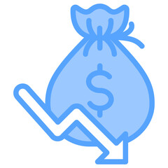 Obraz premium Financial Crisis Blue Icon