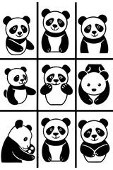 Obraz premium set of panda