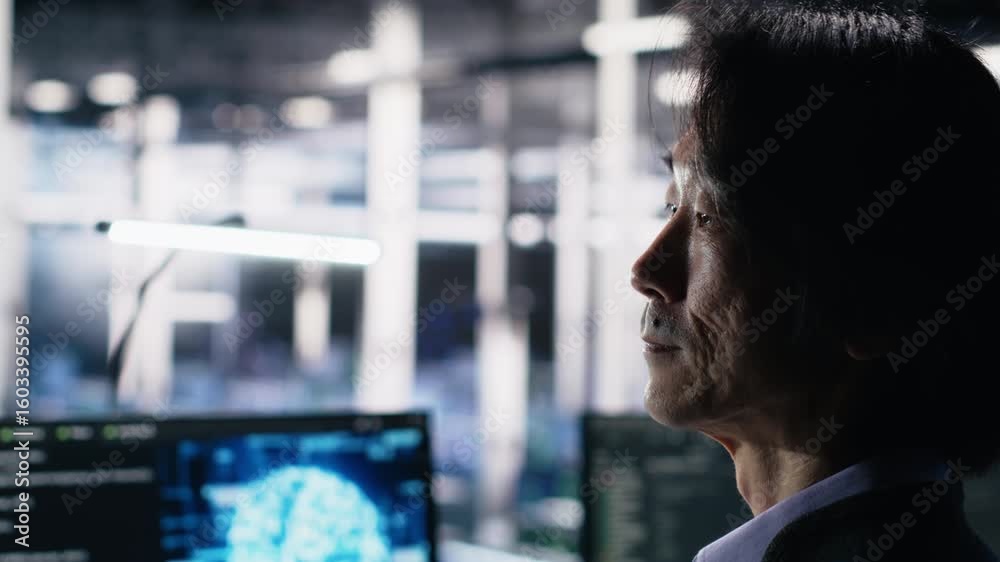 Poster software developer in data center coding with generative ai assistance. it specialist leveraging art