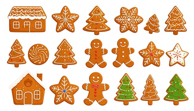 Collection of festive gingerbread cookies