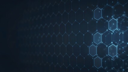 Obraz premium Unique dark blue digital background with hexagonal patterns abstract connection