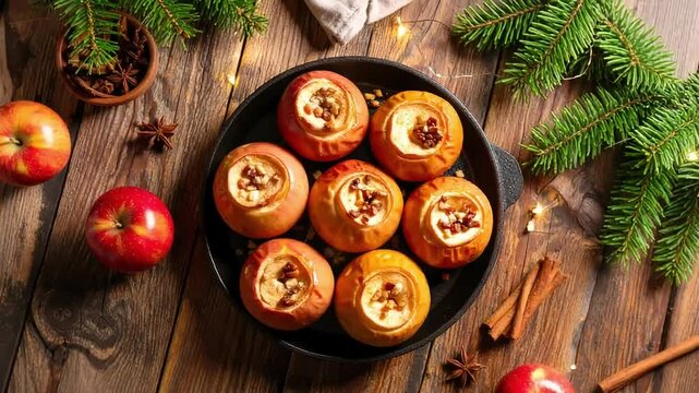 Deliciously Baked Apples with Cinnamon and Nuts: A Cozy Autumn Dessert Delight