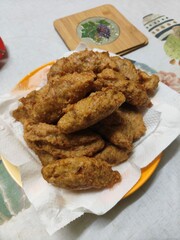 chicken wings with french fries