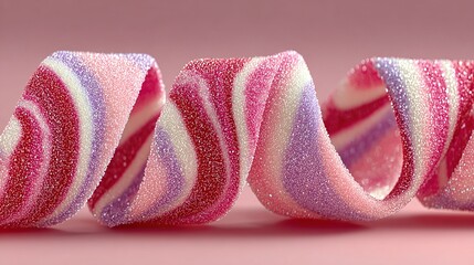 A swirled, multicolored candy ribbon.