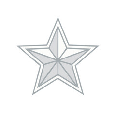 Obraz premium Five Pointed Star Geometric Design Element in Silver and White