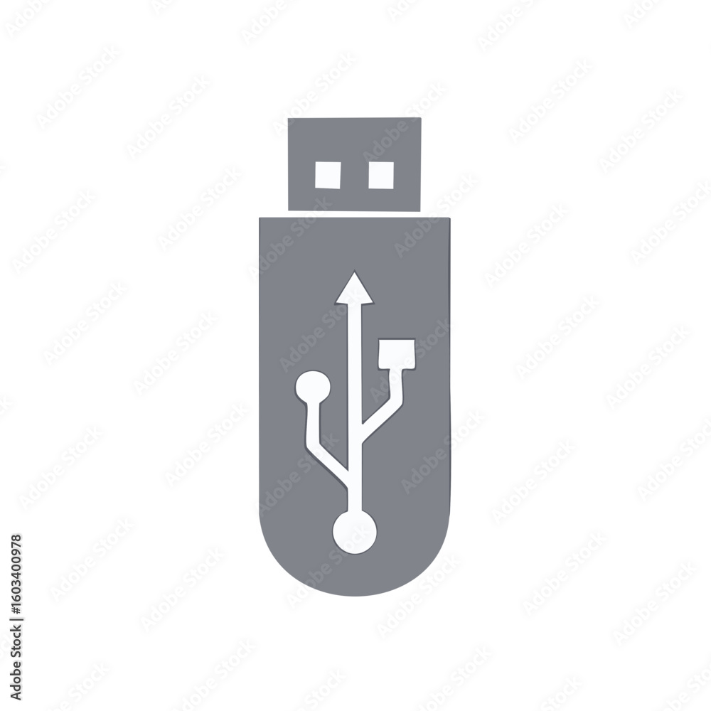 Poster flash memory drive icon simple vector illustration for data storage and information technology syste