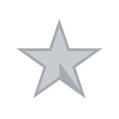 Fototapeta premium Isolated Five Pointed Star Graphic Illustration Metallic Silver Reward Star Shape Isolated