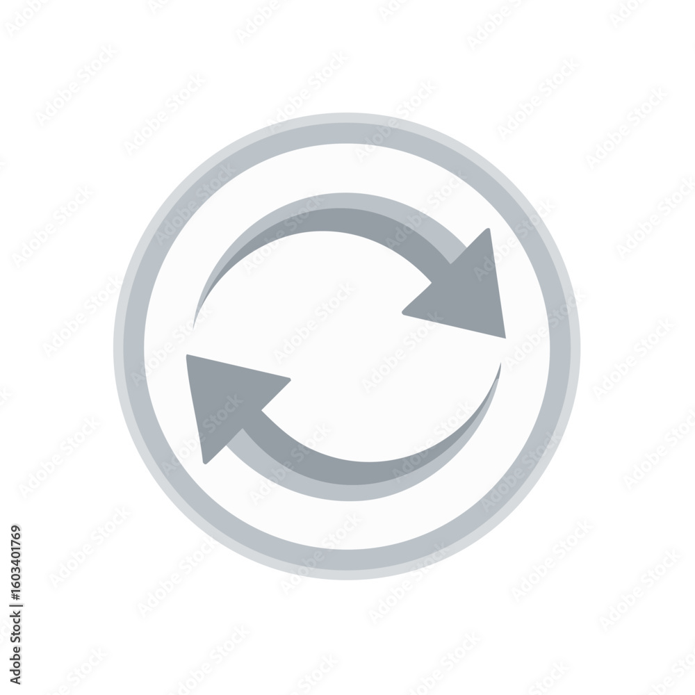 Poster cyclical arrow symbol indicating repeating processes like refresh, update, and rotation