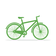 Green bicycle graphic icon Cycling transportation vehicle silhouette