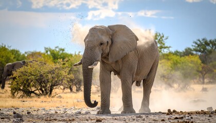 Fototapeta premium African elephant dust bath