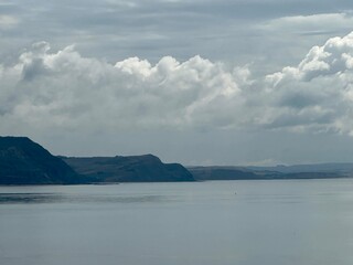 clouds over the sea Jurassic coast Dorset England 