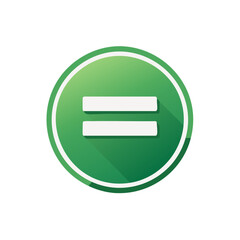 Equality Symbol in Green Circle Graphic, Mathematical Equation Sign
