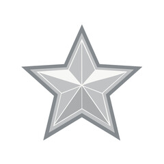 Obraz premium Five-Pointed Star Illustration in Grey and White with Outlined Edges