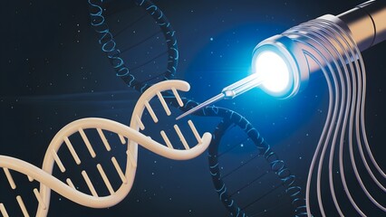 Gene editing technology manipulating dna strands helix science