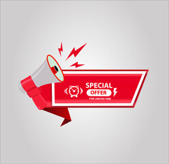 Special Offer Banner red flat sale webbanner and poster creative design