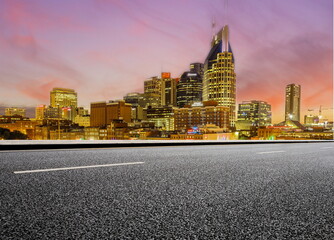outdoor road skyline city building landscape sunset cityscape street travel
