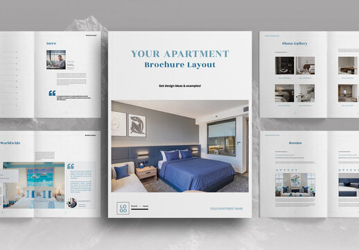 Blue Apartment Cozy Nest Brochure Layout