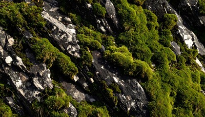 Close-up of moss-covered rocks