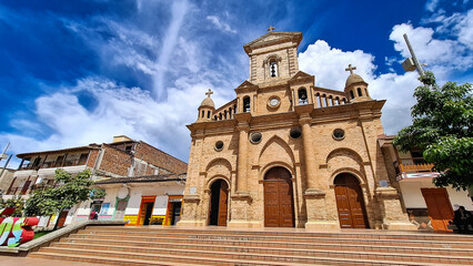 Entrerrios, Antioquia, Colombia. June 15, 2025. Our Lady of Sorrows Parish is a Colombian Catholic church.