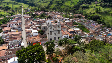 Obraz premium Palermo, Tamesis, Antioquia - Colombia. July 22, 2025. Saint Teresa of Avila Parish, Catholic Church