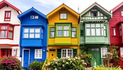 Fototapeta premium Colorful houses in a row