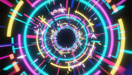 Bright abstract illustration with colorful rings. Vector graphics. EPS.