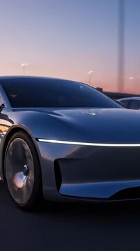 Modern design of fully autonomous self driving car cruising control on highway. Self driving city taxi