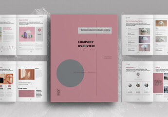Pastel Pink Company Overview Brochure Layout