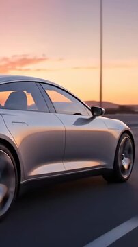 Modern design of fully autonomous self driving car cruising control on highway. Self driving city taxi