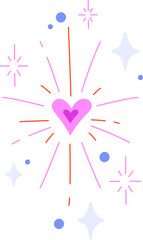 Heart with Radiating Lines Tiny Tattoo