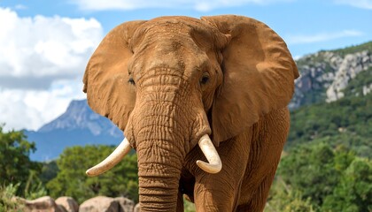 Close-up of an elephant in nature