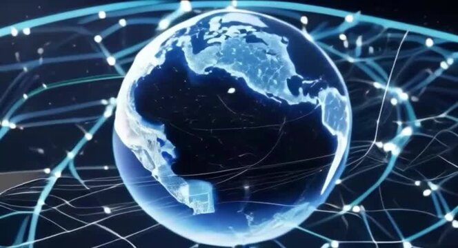 Planeta Terra com rede digital. Global, mundial.