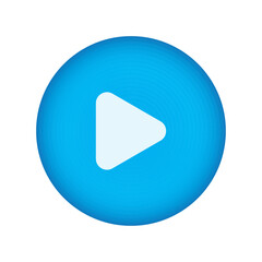 Play sign blue button. Blue play button Vector illustration isolated on a white background. Media, web and play symbol logo design, Digital Video Logo Design Template.