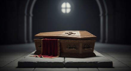 Open coffin funeral service death burial ceremony cemetery memorial service mortuary grave site remembrance
